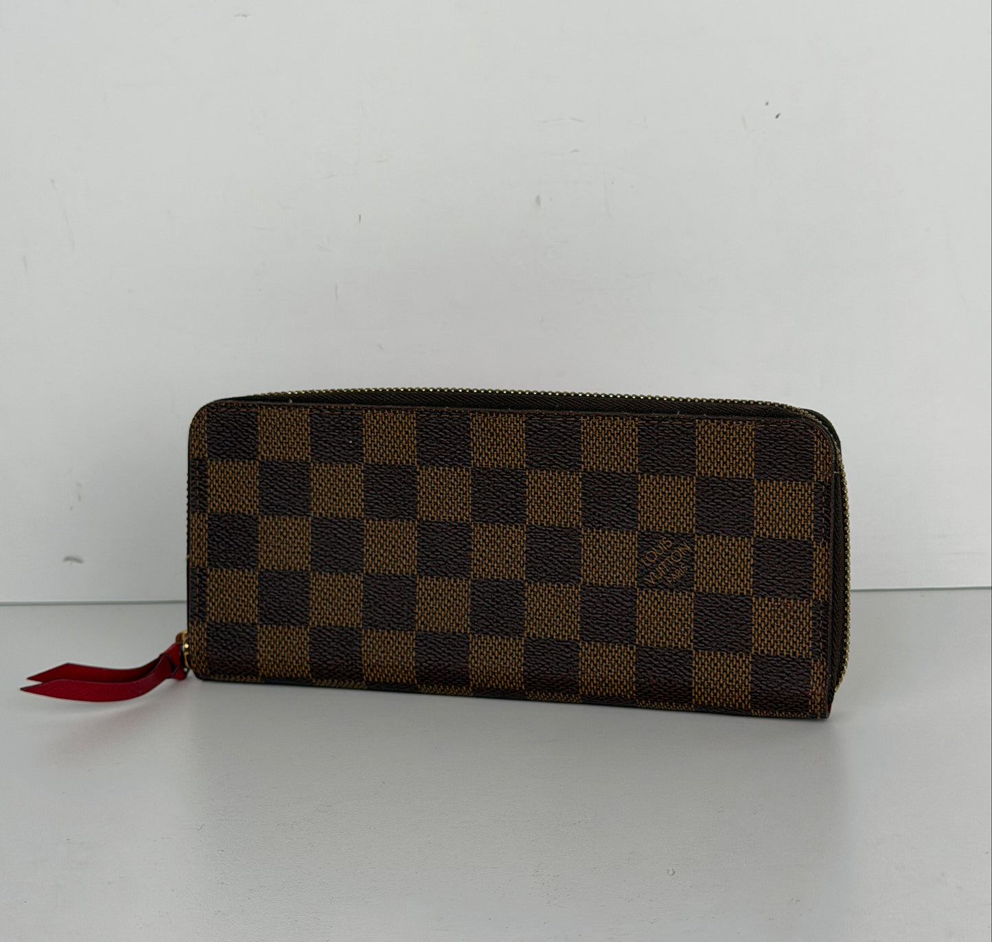 Louis Vuitton Clemence Zippy Wallet in Damier Ebene Coated Canvas 2019 Y