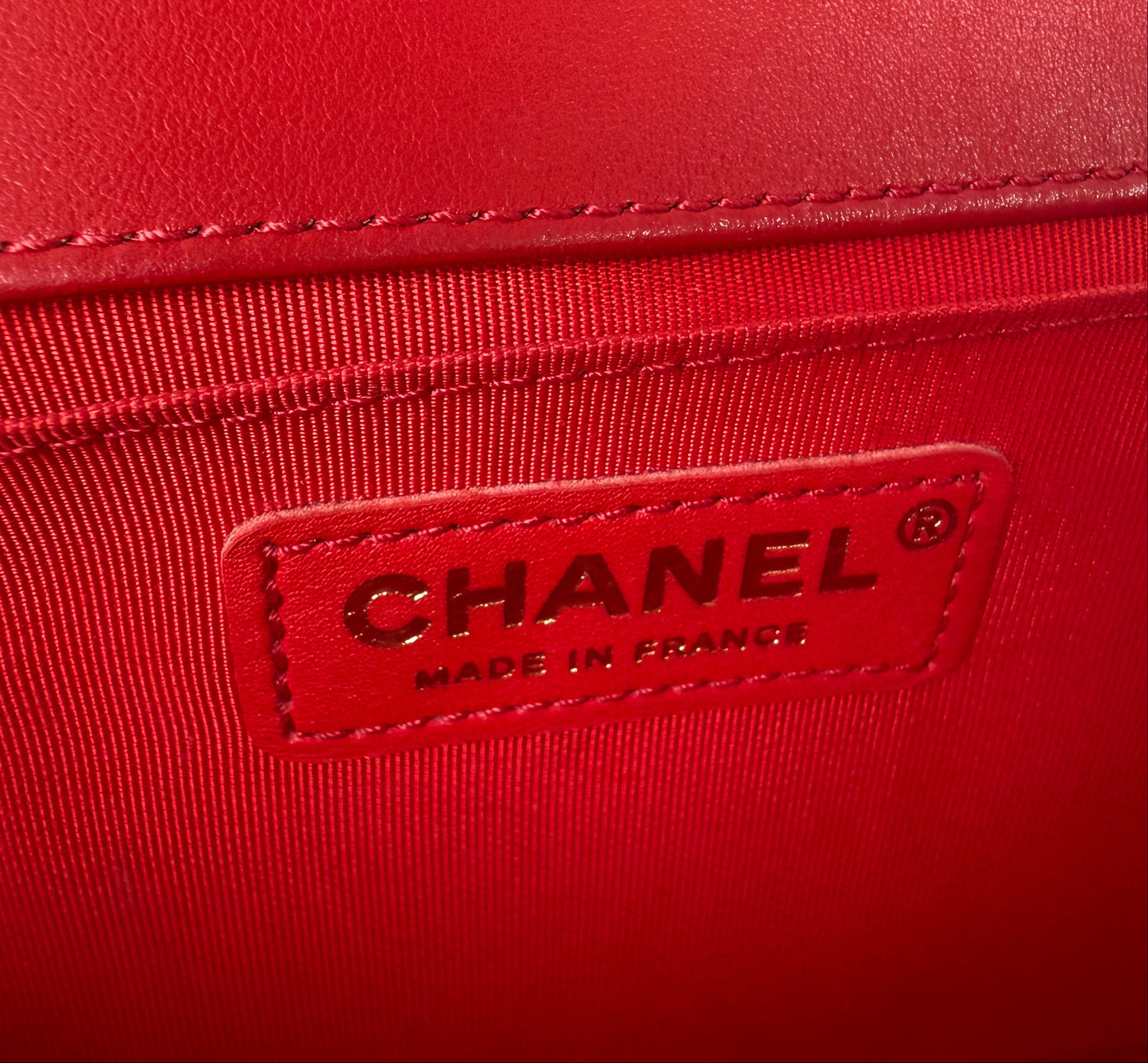 Chanel Boy Bag Medium in Red Lambskin Leather Gold Hardware 2015-2016 YE-8