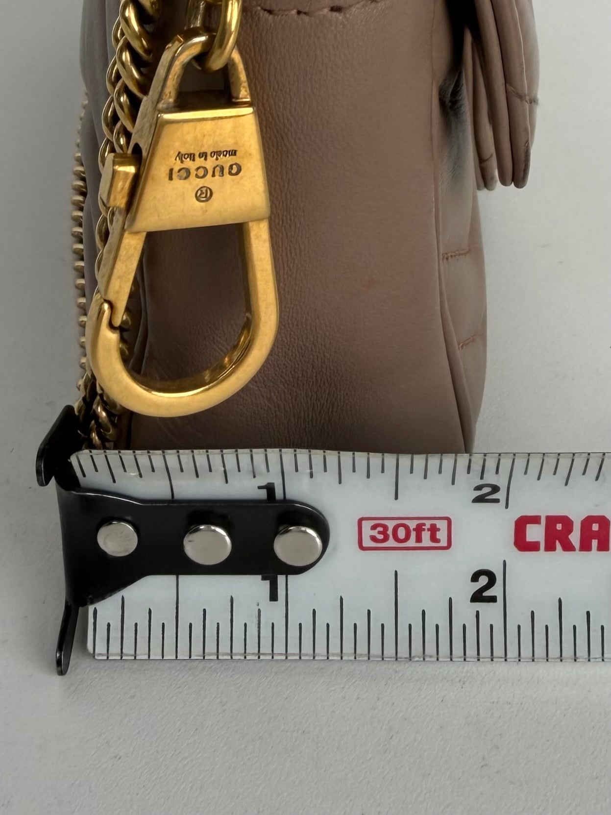 Gucci GG Marmont Bag Mini in Beige Quilted Leather S-05