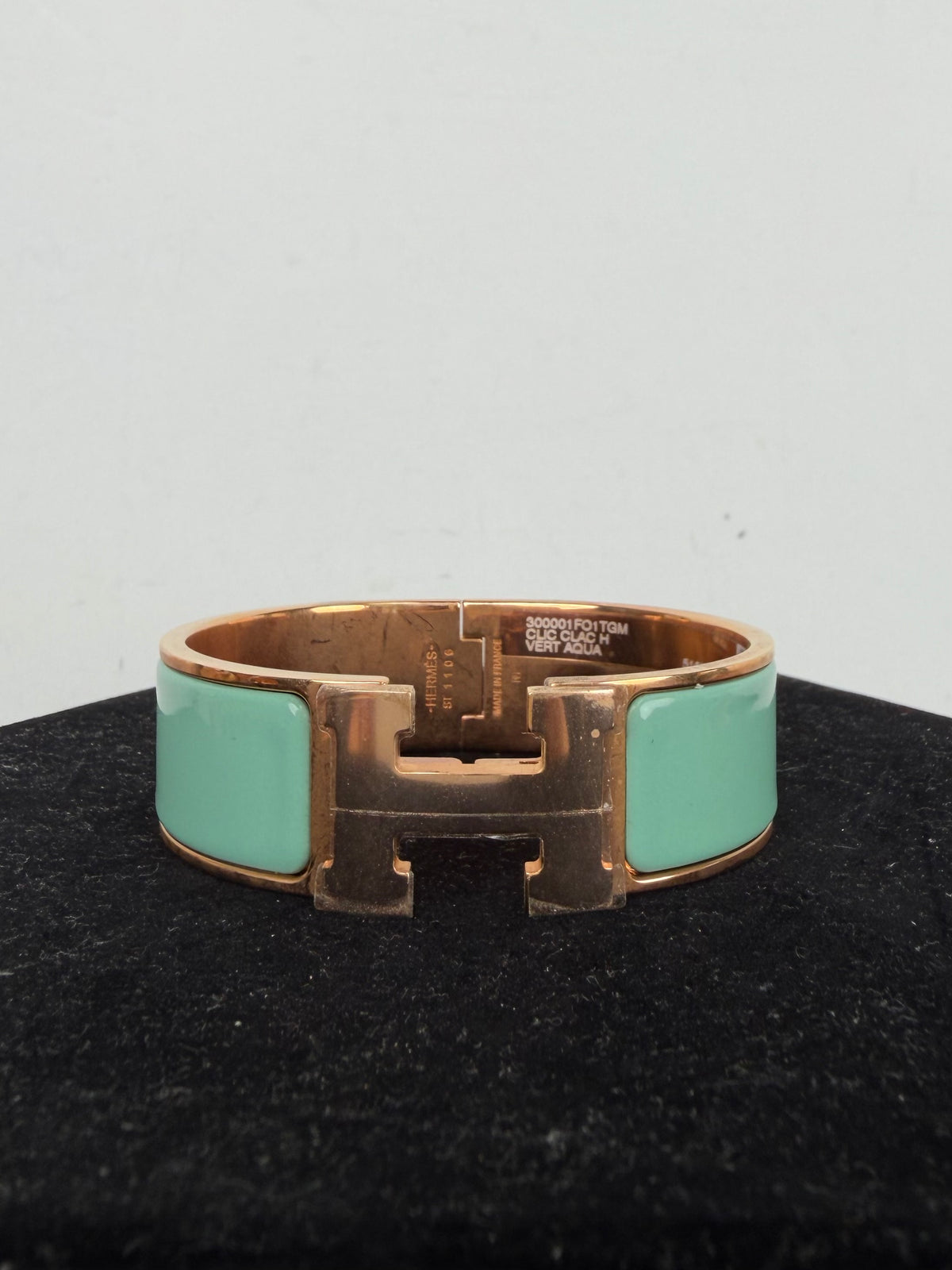 Hermes Clic Clac H Bracelet "H" Toggle Clasp in Mint Enamel & Gold  K3
