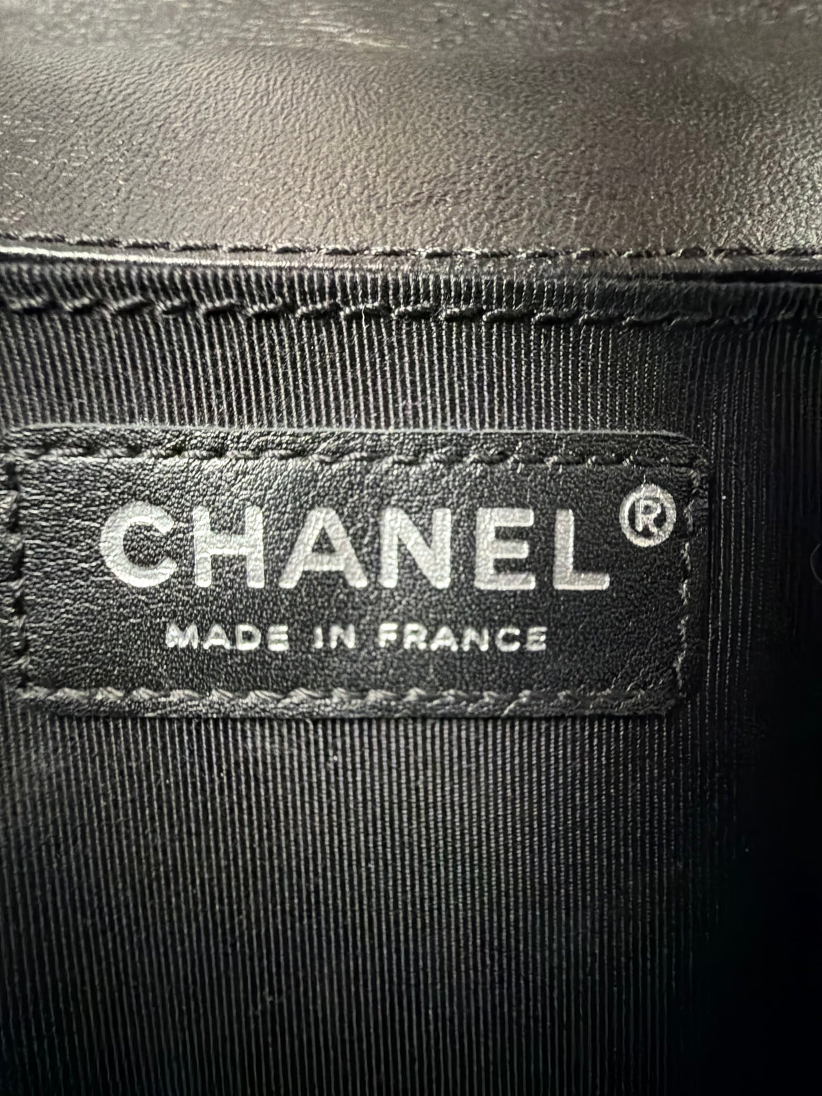 Chanel Medium Boy Bag in Blue & Black Quilted Lambskin Leather 2014 D8