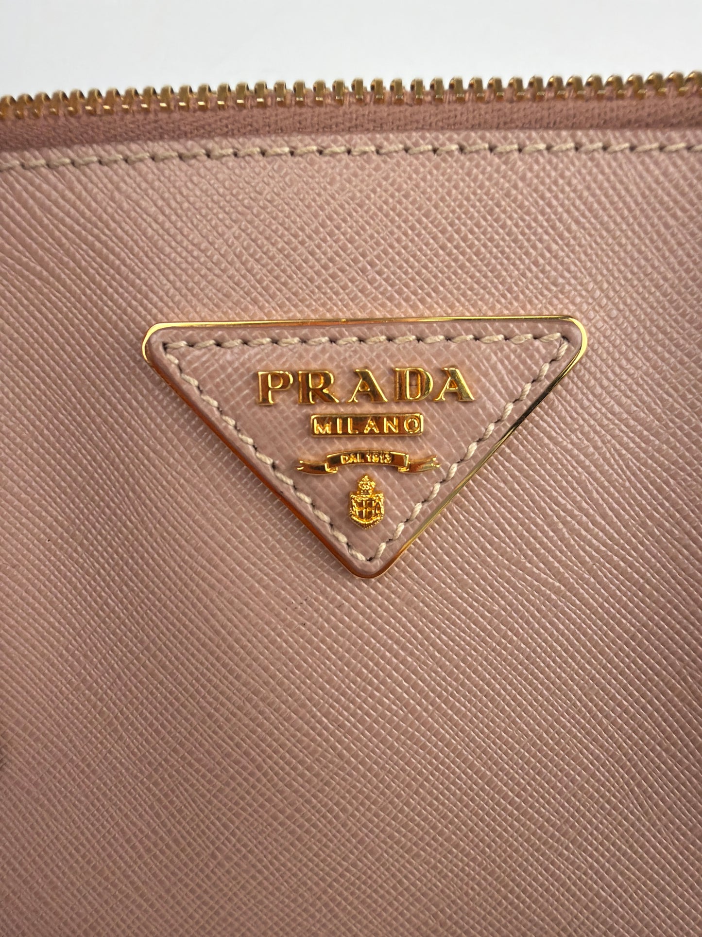 Prada Saffiano Leather Satchel Bag Beige