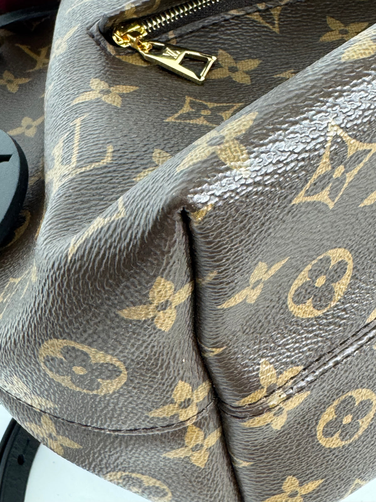 Louis Vuitton Monogram Montsouris PM Backpack in Black Leather & Brown LV Monogram Canvas