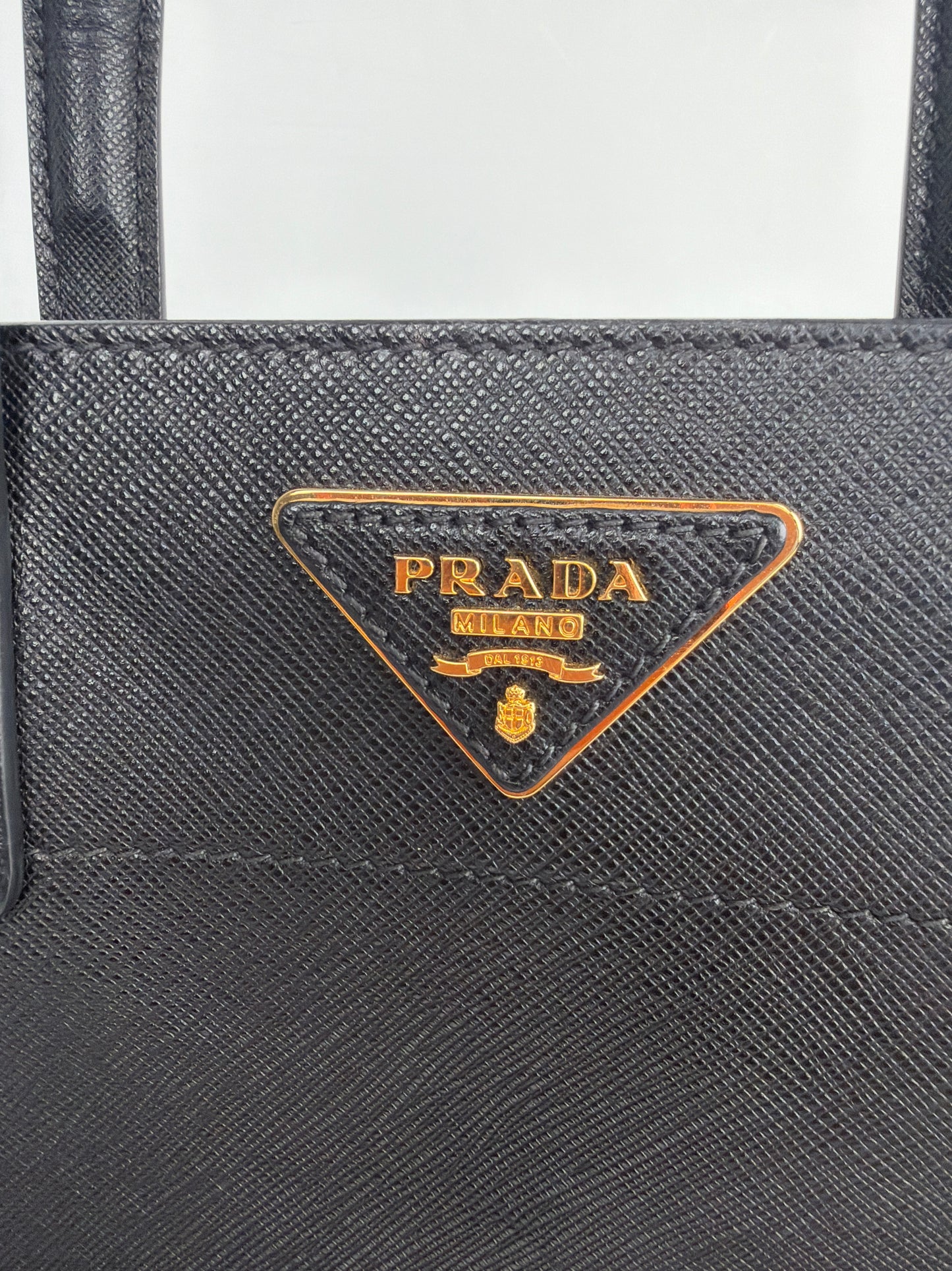 Prada Saffiano Leather Black Leather Shoulder Bag