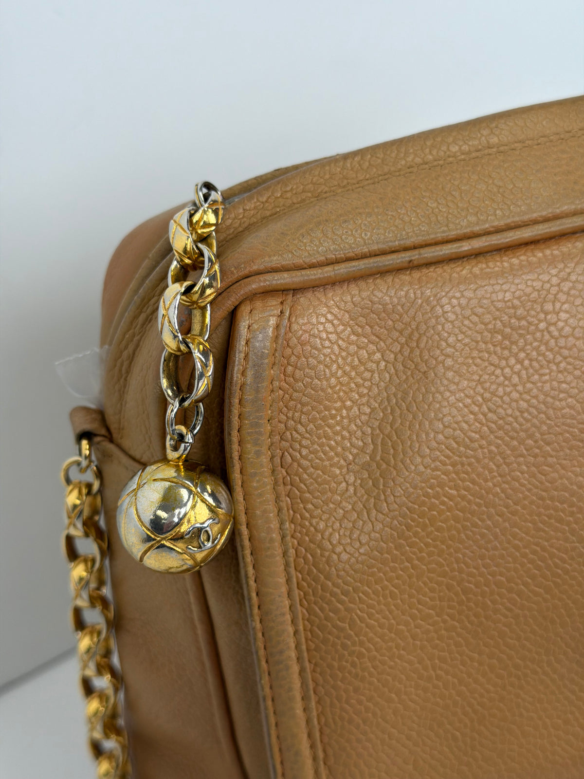 Chanel Caviar Leather Front Pocket CC Camera Bag in a Camel YF2