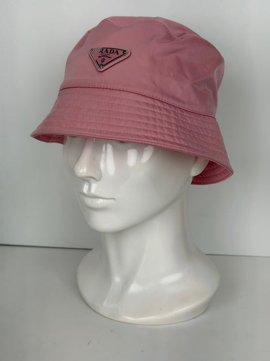 Prada Re-Nylon Bucket Hat in Pink Nylon Size S YK4