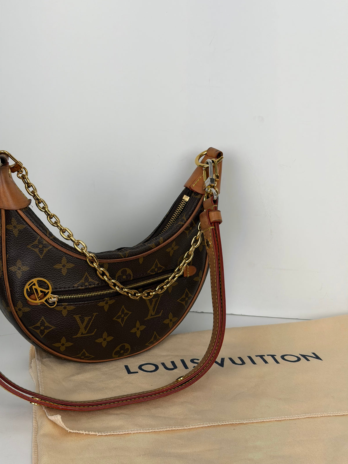 Louis Vuitton Loop Shoulder Bag in Brown LV Monogram Coated Canvas NFC YC2