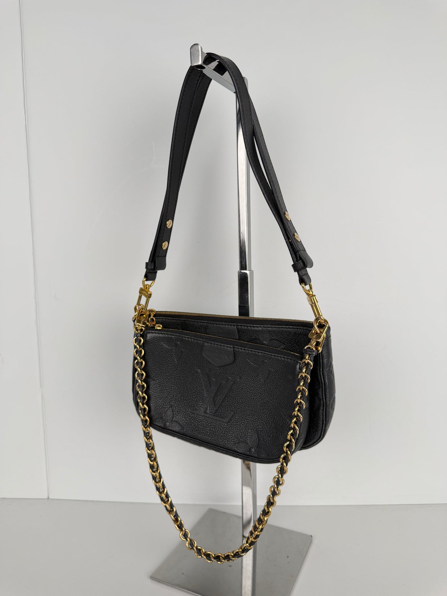 Louis Vuitton Multi Pochette Bag in Black Monogram Empreinte Leather NFC C-9