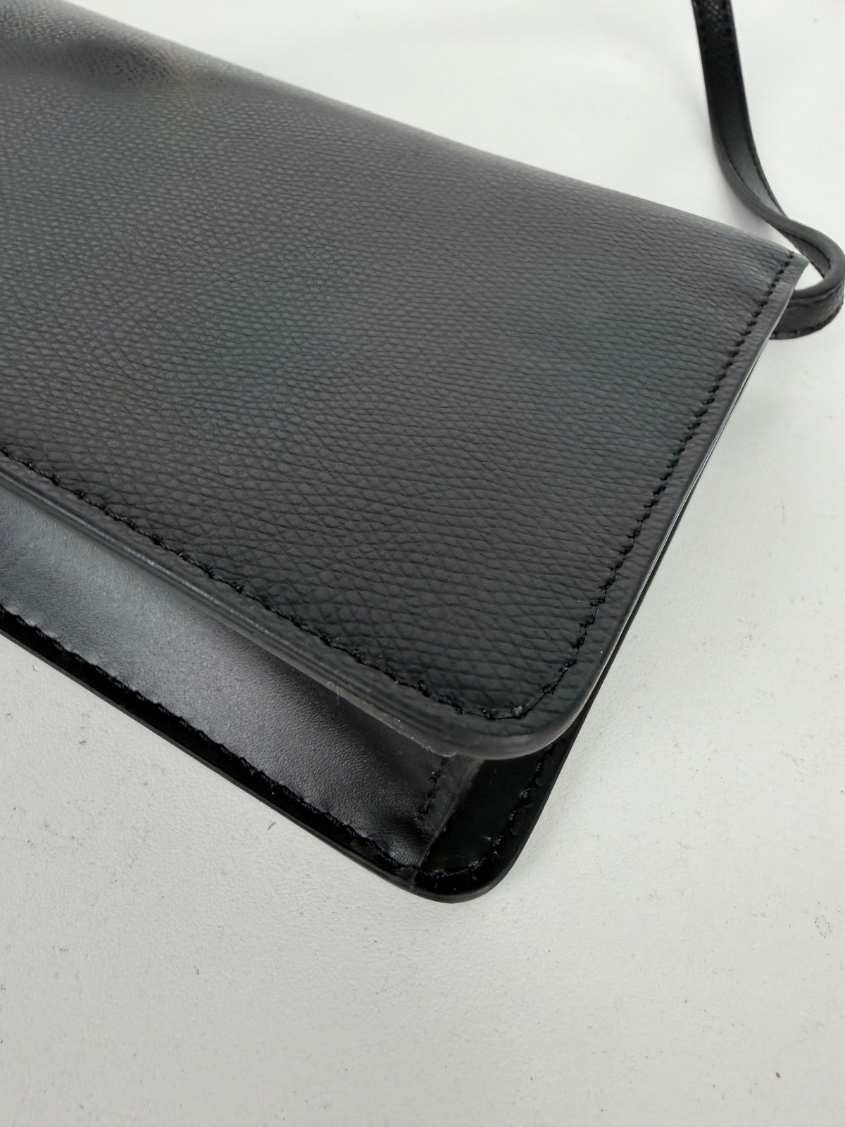 Fendi FF Diamonds Continental Wallet Bag on Chain in Black Leather S-10Y
