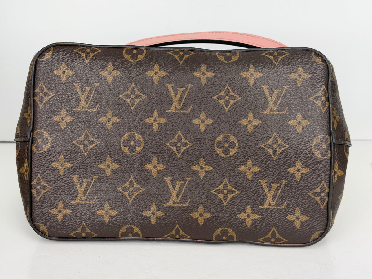 Louis Vuitton NeoNoe MM Bag in Rose Poudre & Brown LV Monogram Canvas NFC YC7