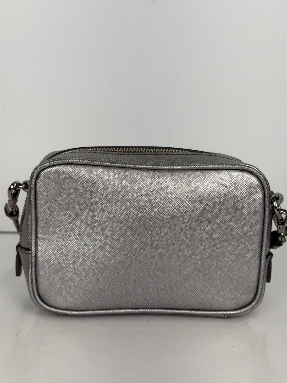 Prada Saffiano Lux Mini Camera Crossbody Bag in Metallic Saffiano Leather YS21