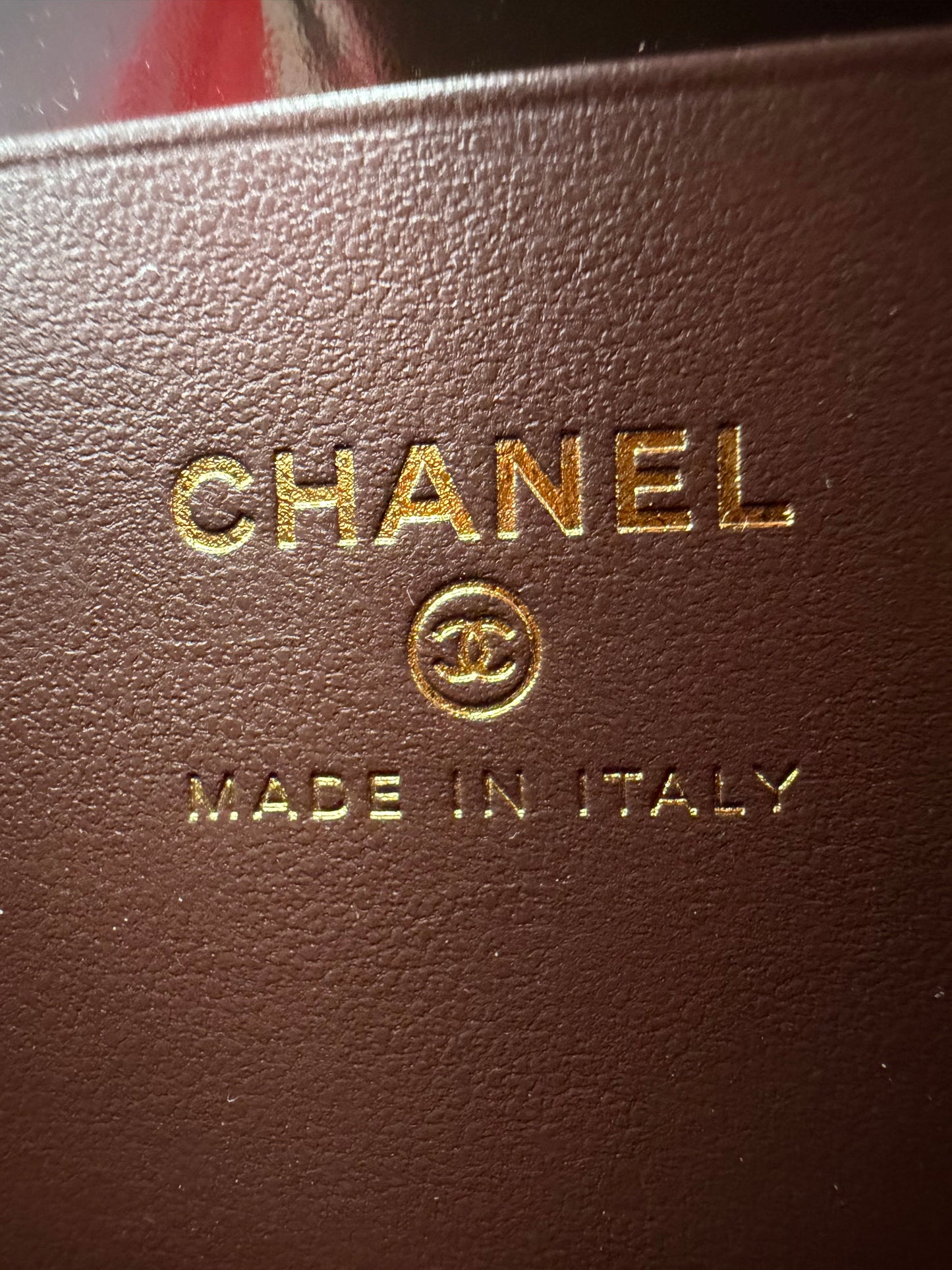 Chanel Caviar Quilted Top Handle Slim Vanity Case with Chain