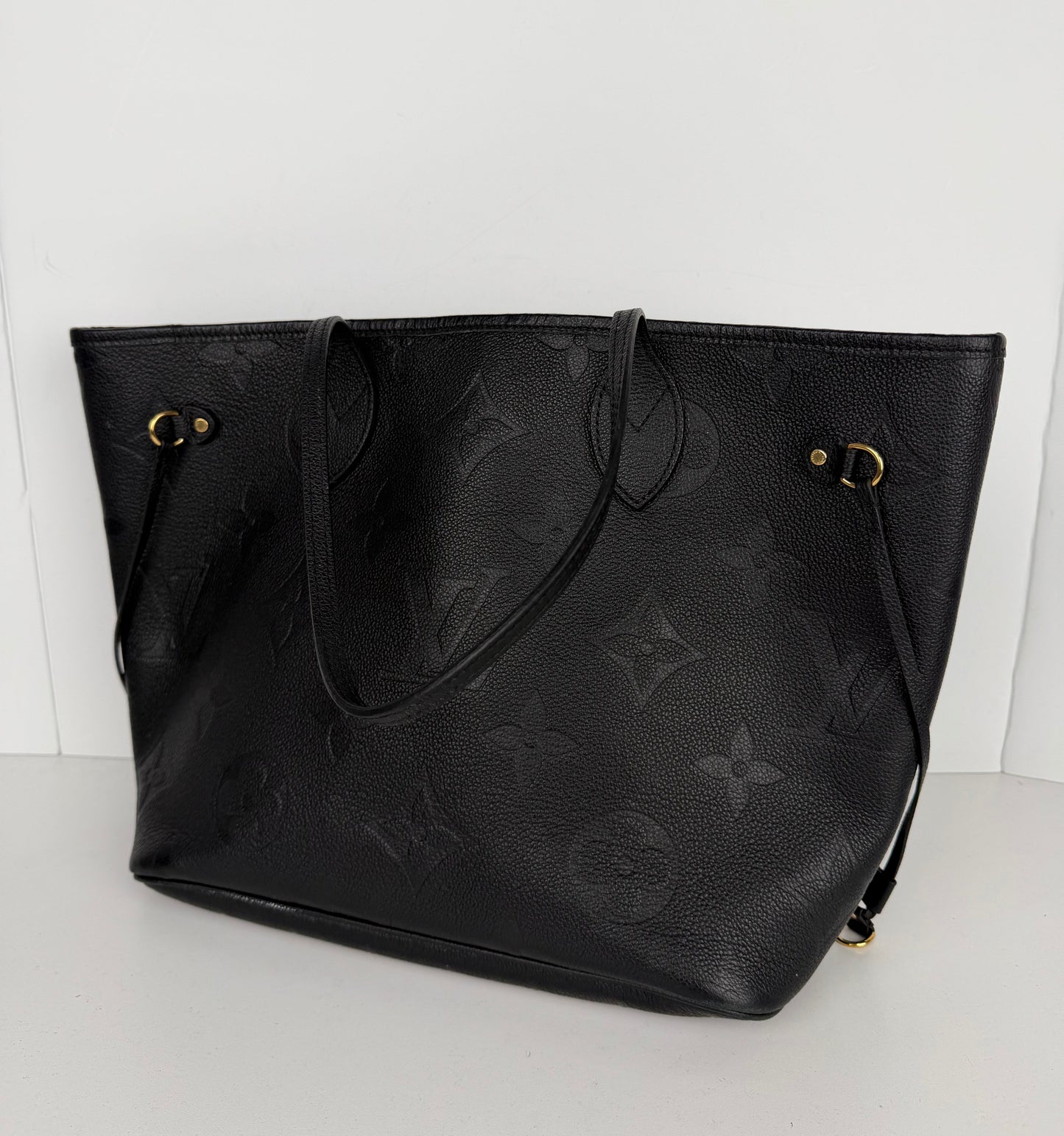 Louis Vuitton Neverfull Tote Bag MM in Black Monogram Empreinte Leather NFC YR-1