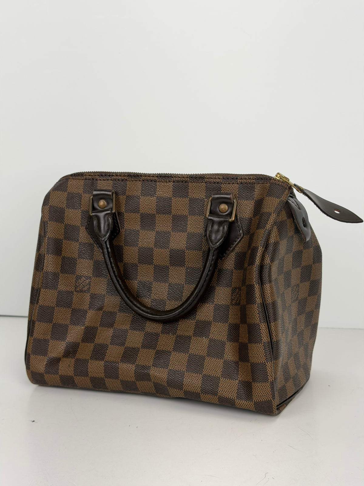 Louis Vuitton Soft Speedy 25 Handbag in Damier Ebene Coated Canvas 2008 YS-07