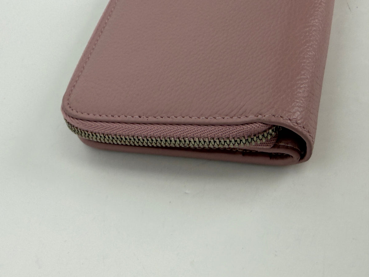 Balenciaga Cash Flap Coin Card Holder in Blush Pink Leather YK2