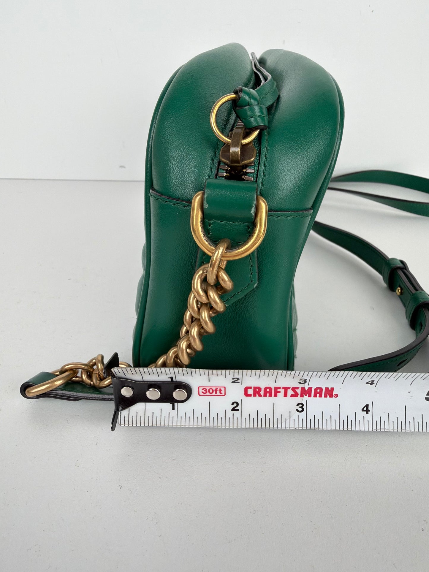 Gucci GG Marmont Shoulder Bag Small in Green Quilted Leather Y-20