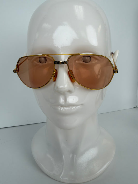 Vintage Cartier Santos Vendome Aviator Sunglasses YK1