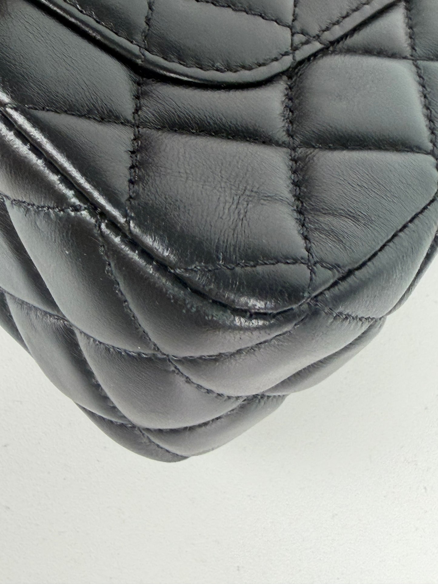 Chanel Mini Crystal Crossbody Top Handle Bag in Black Lambskin Quilted Leather NFC YC-1