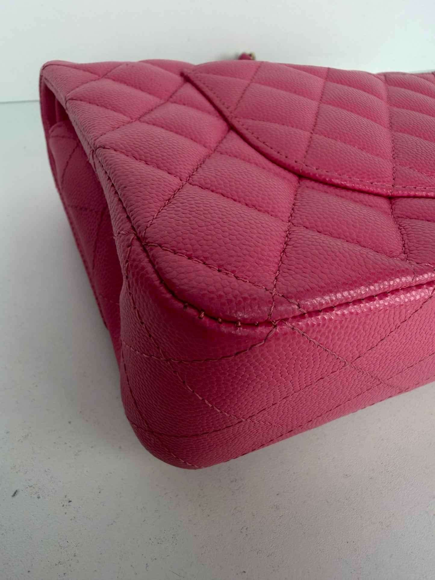 Chanel Classic Double Flap Bag Small in Pink Caviar Leather 2019 YE-1