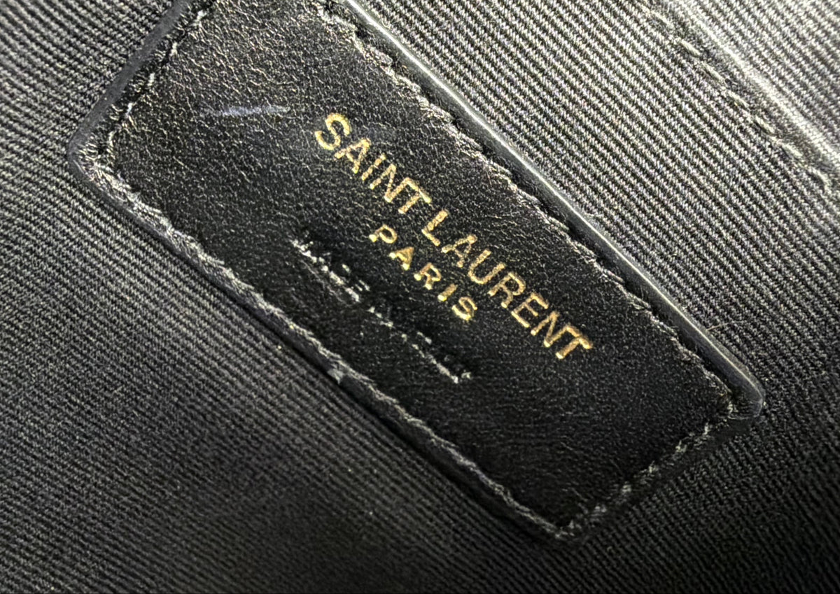 Saint Laurent Cassandre Matelasse Large Pouch in Burgundy Chevron-Quilted Leather