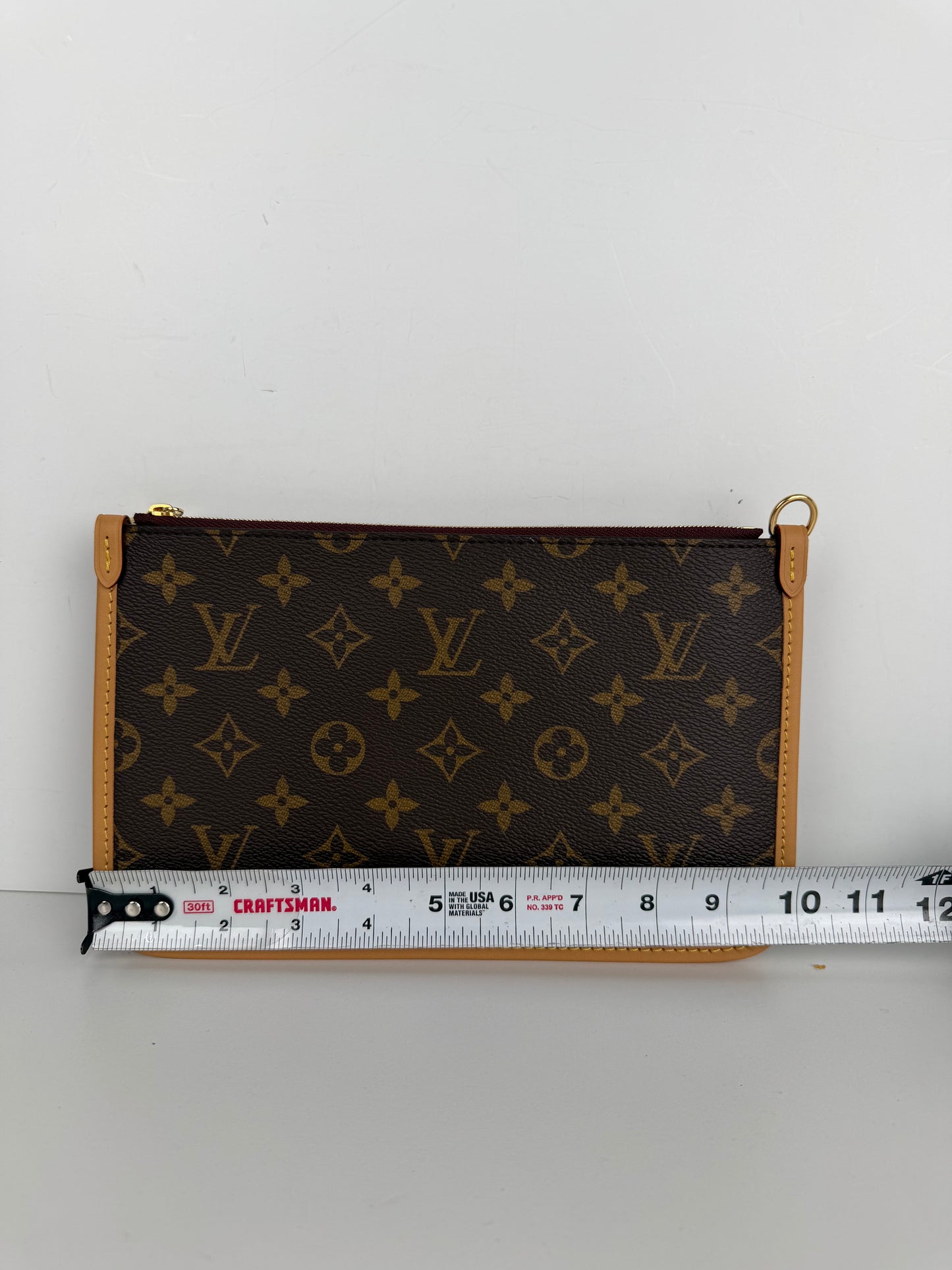 Louis Vuitton CarryAll MM Pochette Bag in Brown LV Monogram Coated Canvas YK-1