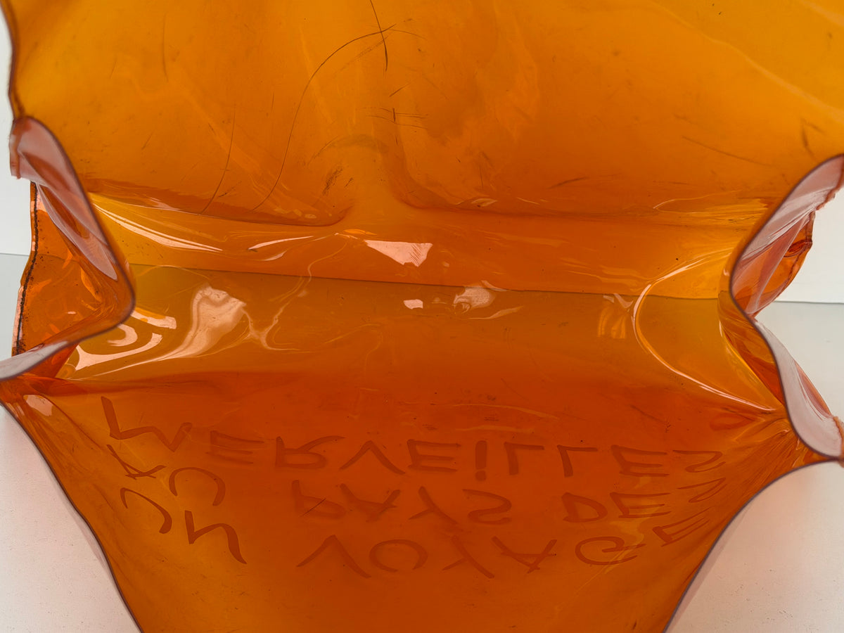 Hermes Souvenir De L'Exposition Kelly Orange Vinyl Hand Bag 1998