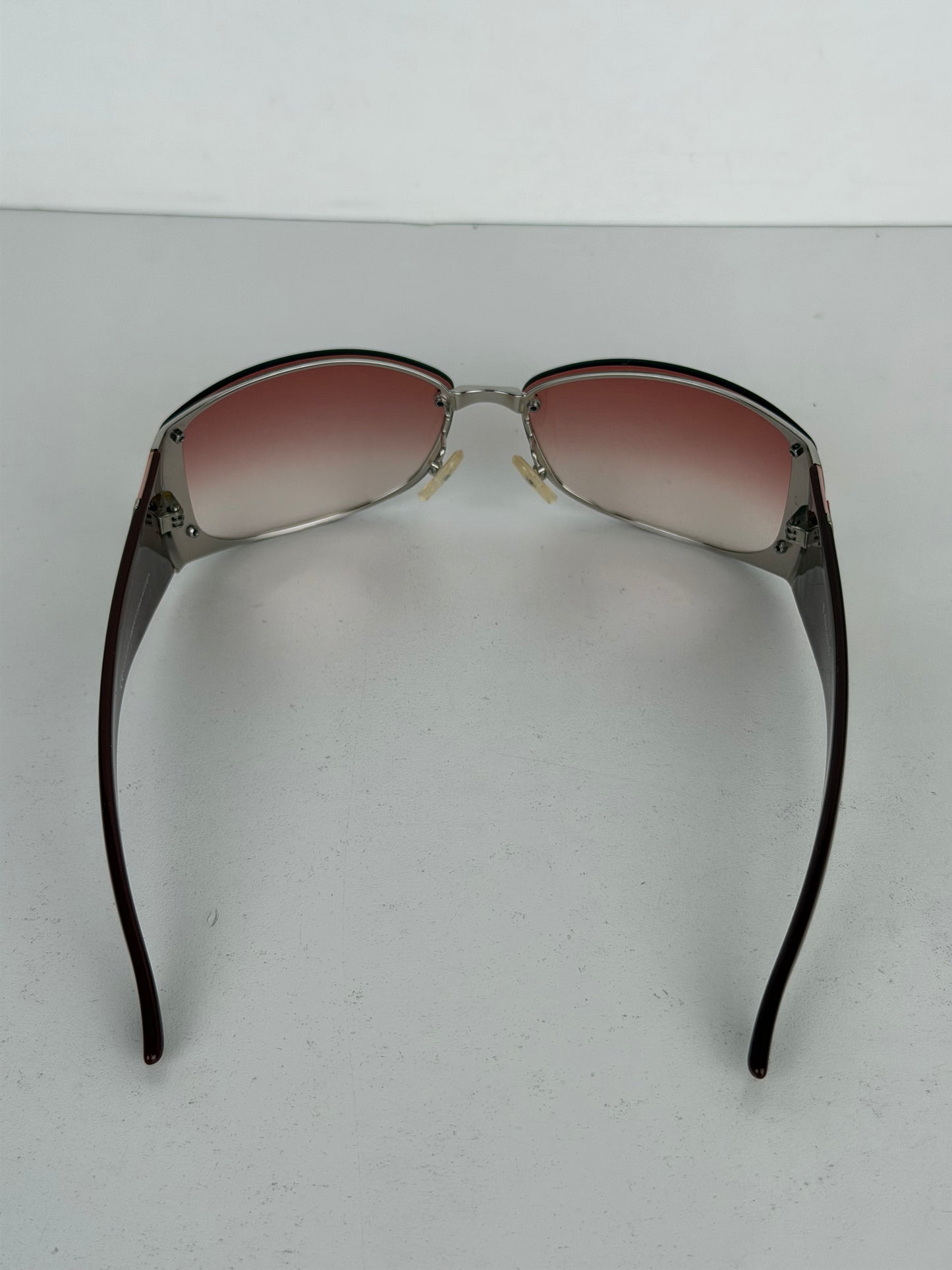 Christian Dior Subdior Sunglasses Vintage in Burgundy Frame with Red Ombre Lenses YK-3