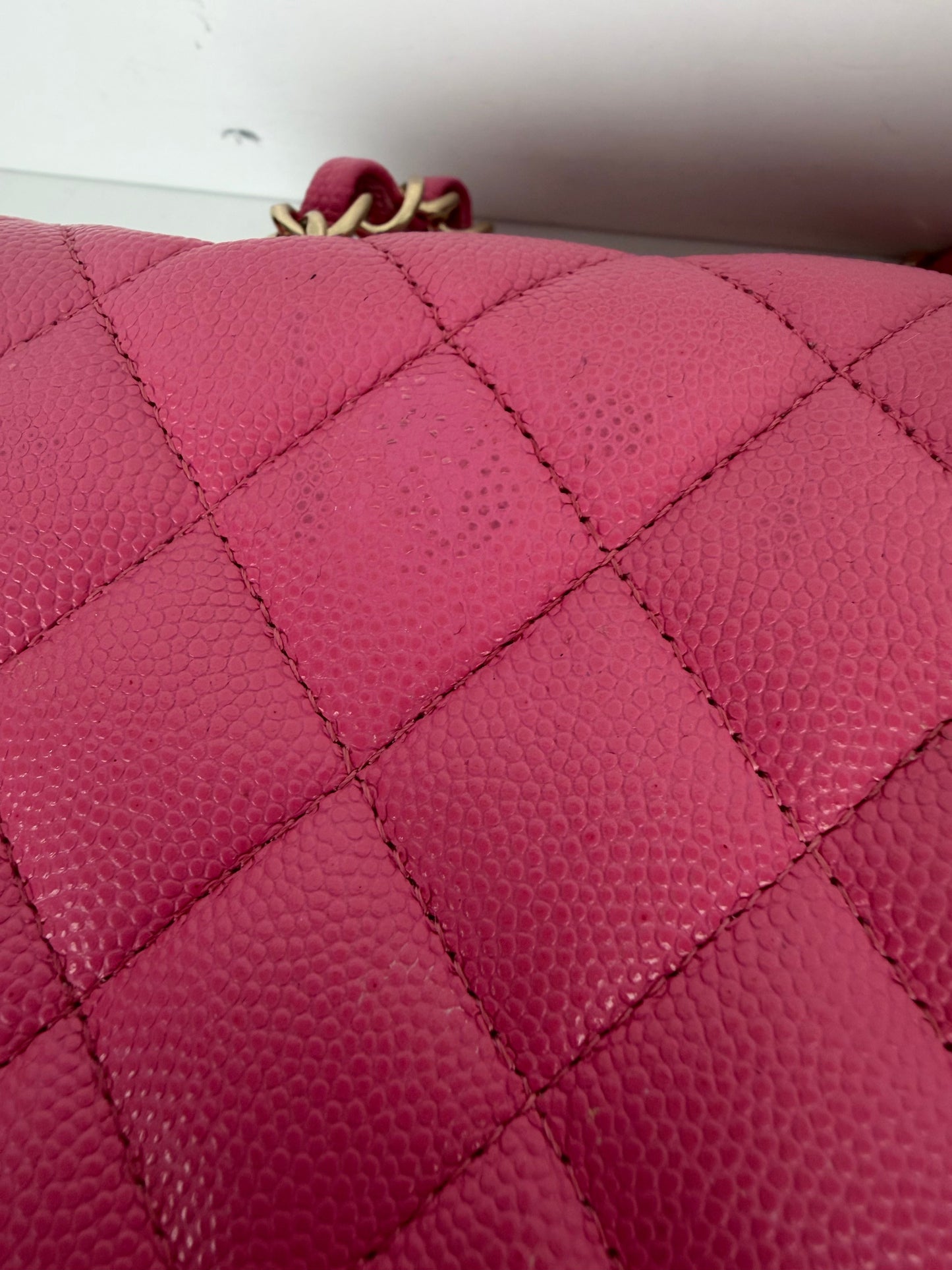 Chanel Classic Double Flap Bag Small in Pink Caviar Leather 2019 YE-1