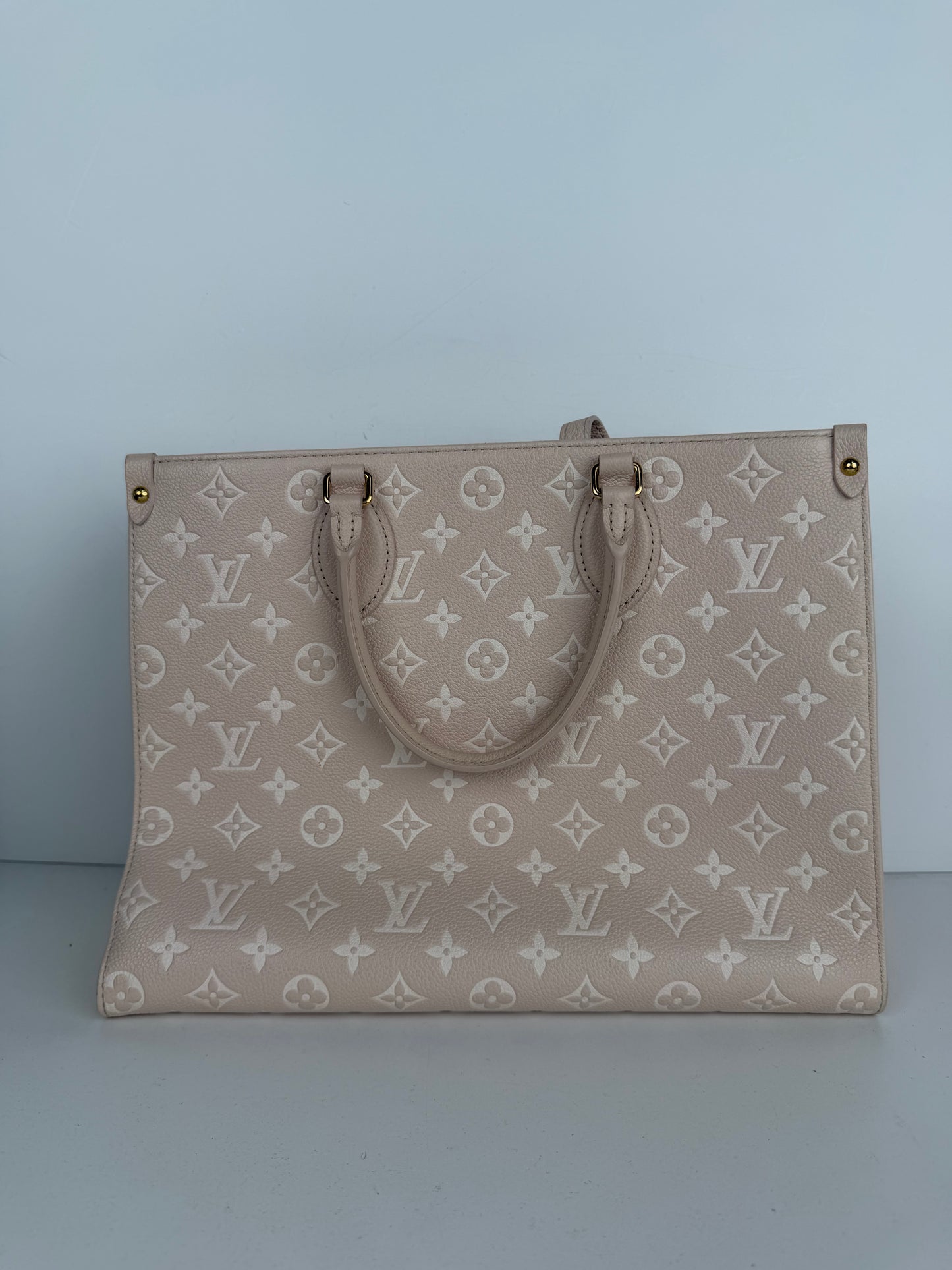 Louis Vuitton OnTheGo Spring in the City MM Tote Bag in Beige Empreinte Leather NFC C-9