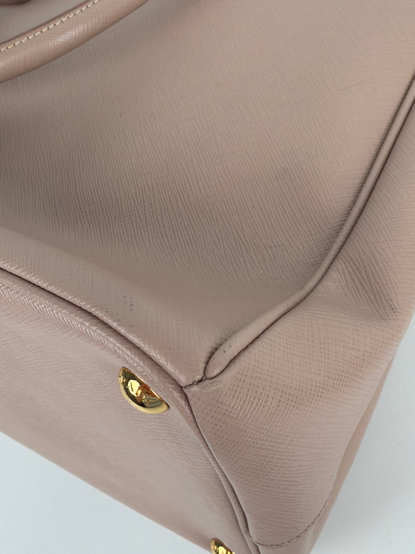 Prada Saffiano Leather Satchel Bag Beige