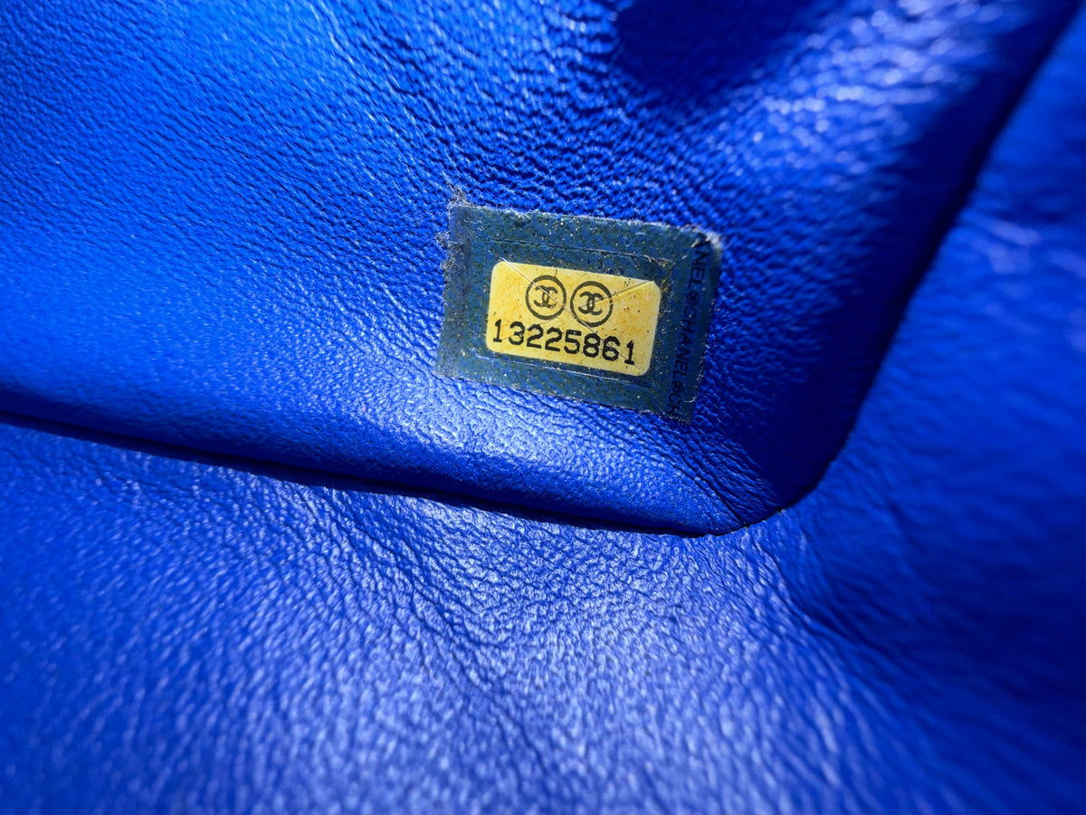 Chanel Classic Jumbo Flap Bag in Blue Grained Caviar Leather 2009-2010