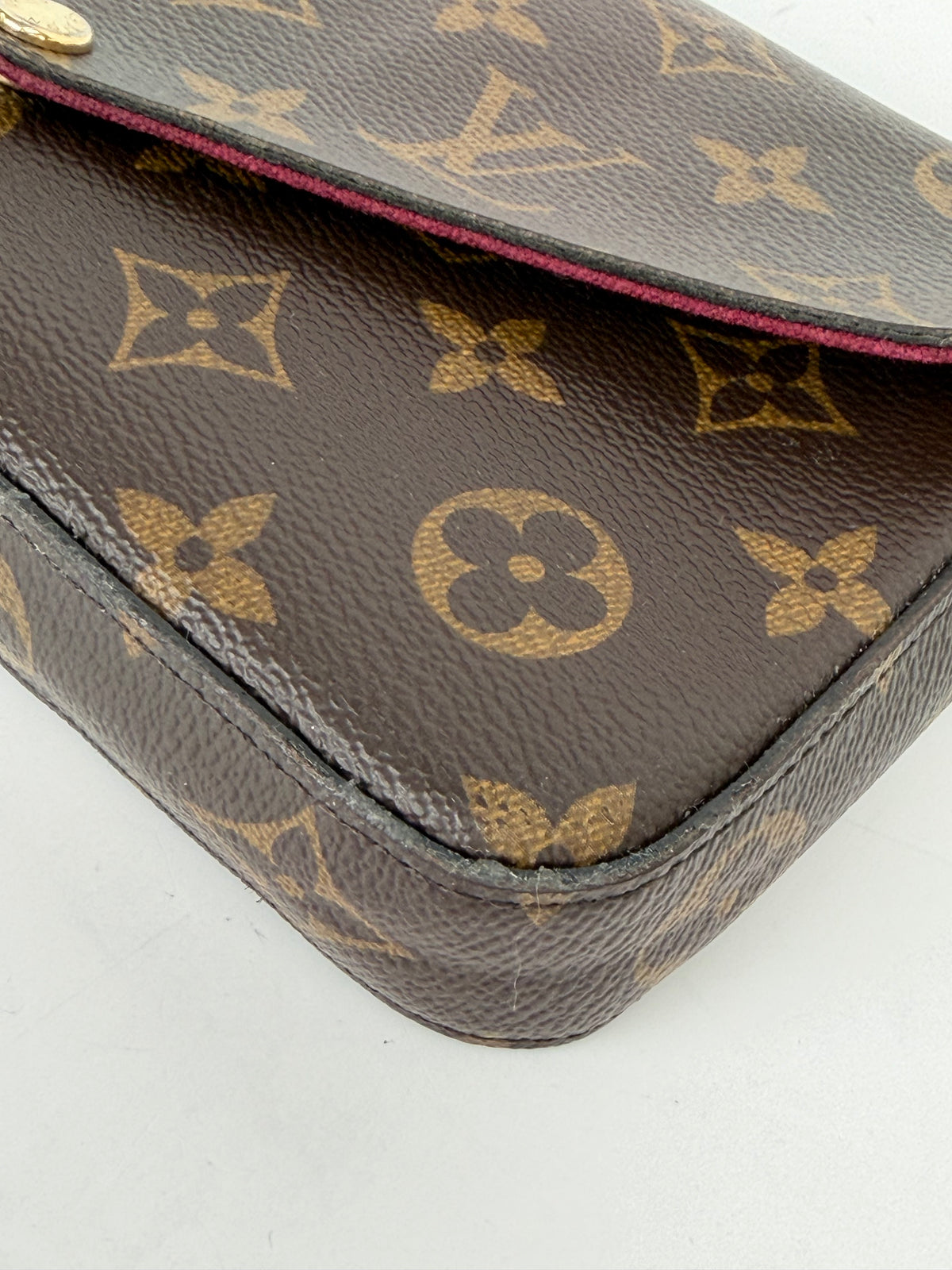 Louis Vuitton Pochette Felicie Flap Pouch in Brown LV Monogram Coated Canvas 2019 Y