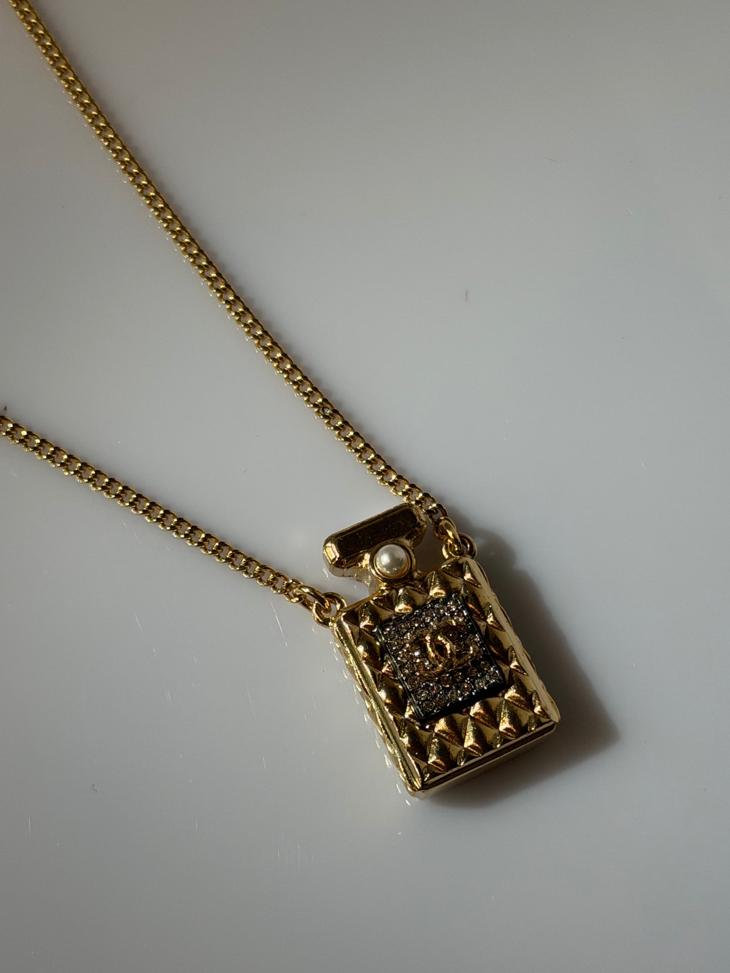 Chanel Pendant Necklace Gold and White Artificial Pearl
