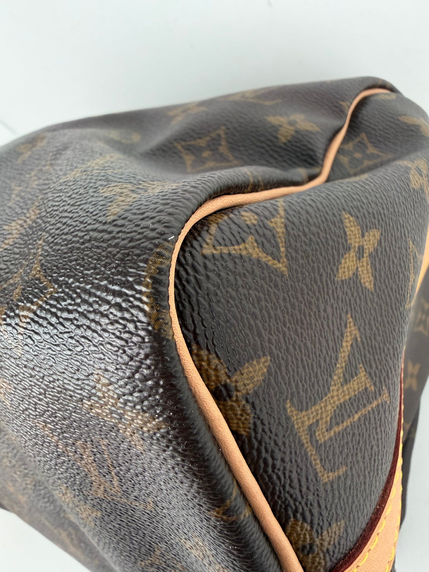 Louis Vuitton Monogram Speedy 30 Bag in Brown LV Monogram Coated Canvas 2019 C-9