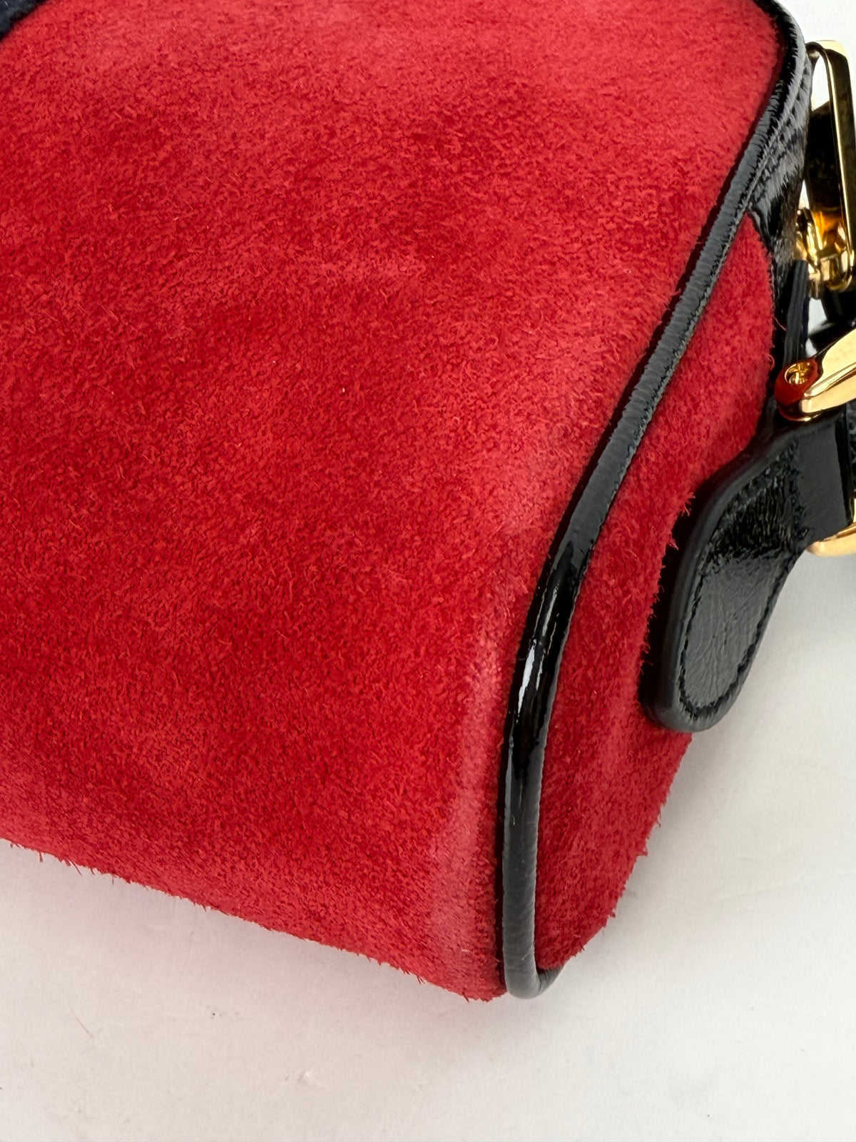 Gucci Ophidia Bag Mini in Red Suede & Black Patent Leather YS-01