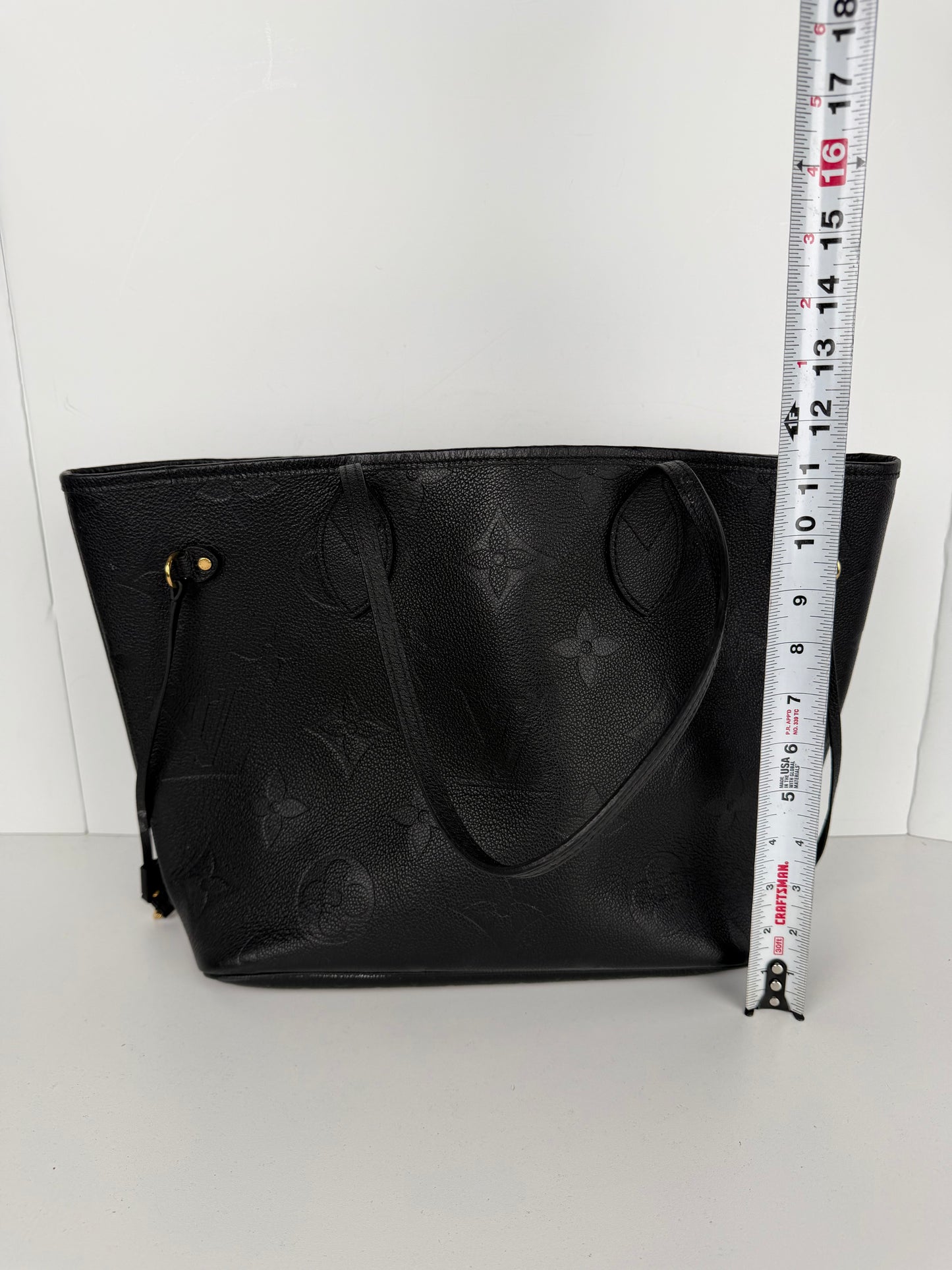 Louis Vuitton Neverfull Tote Bag MM in Black Monogram Empreinte Leather NFC YR-1