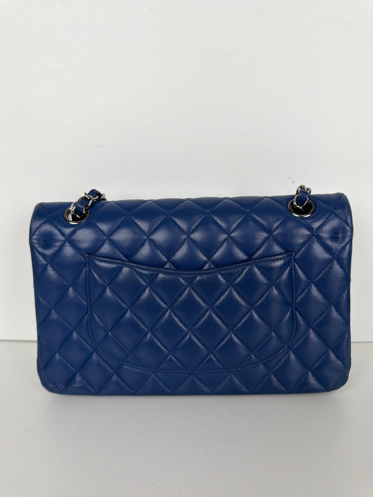Chanel Classic Double Flap Small Bag in Blue Quilted Lambskin 2017