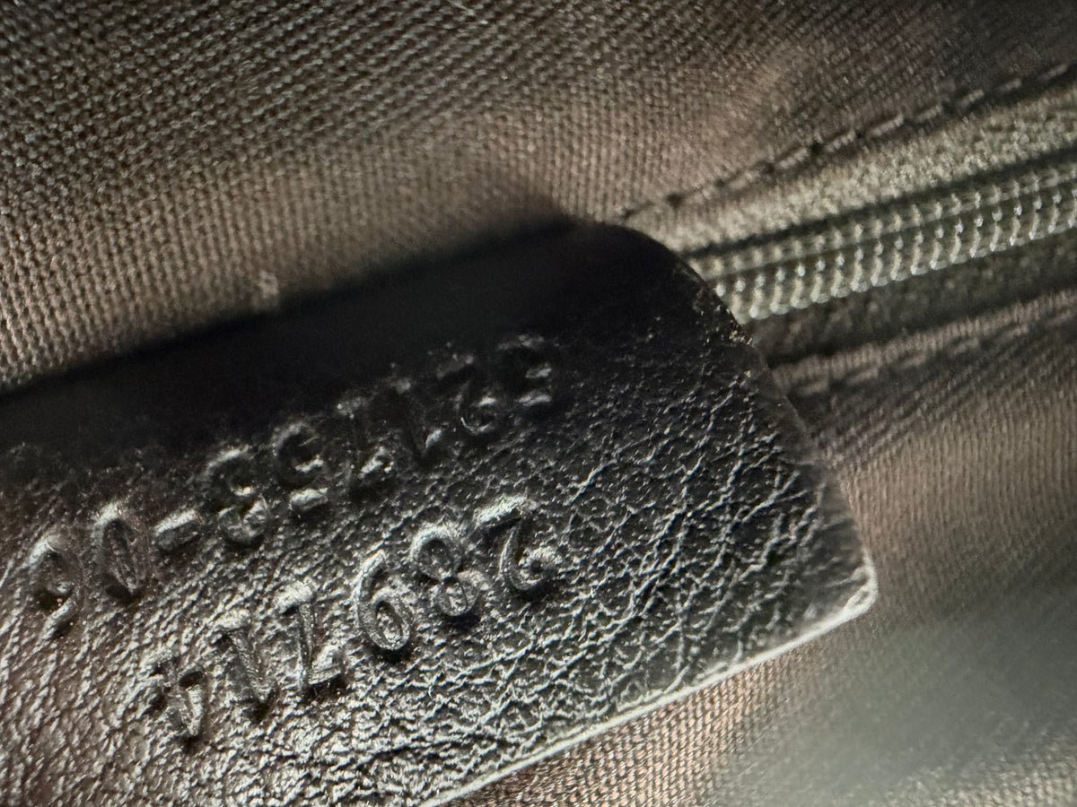 Gucci Abbey Medium Tote Bag in Brown Horsebit Embossed Calfskin YS26