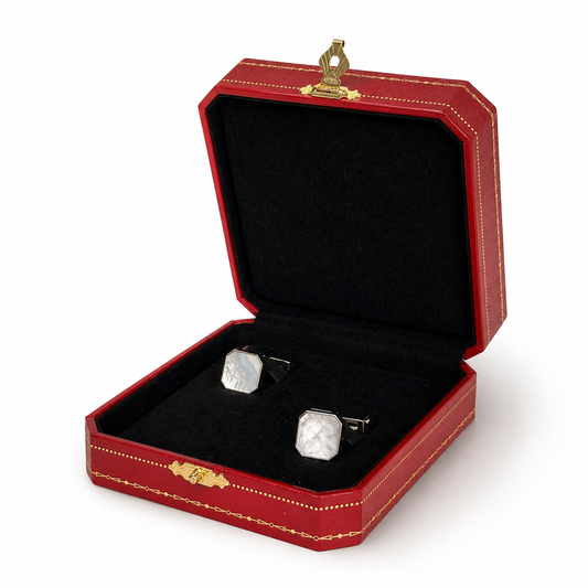 Cartier Santos de Cartier Cufflinks with White Pearl