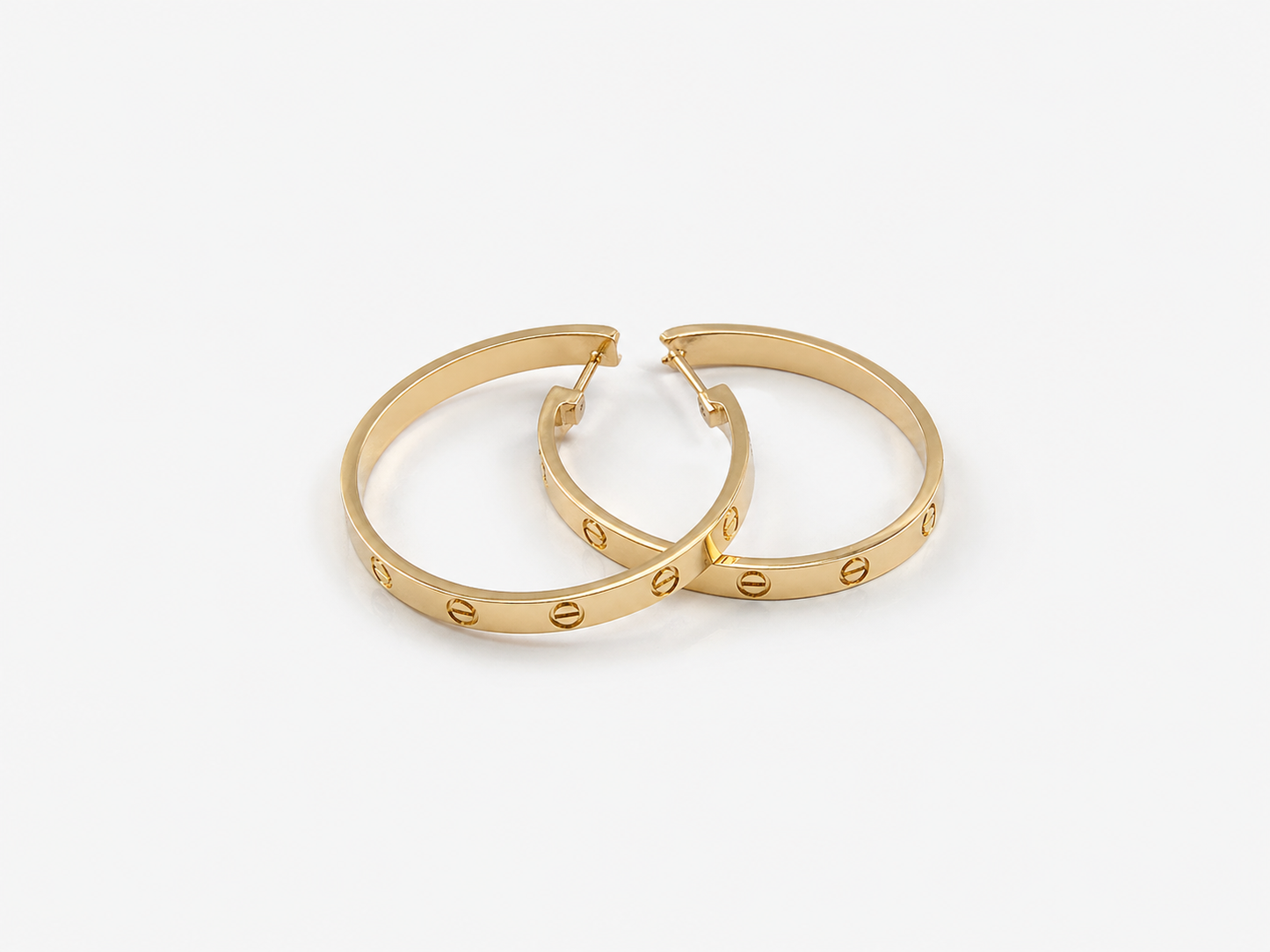 Cartier Love Large Size Hoop Earrings 18K Yellow Gold
