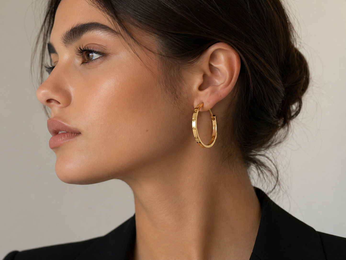 Cartier Love Large Size Hoop Earrings 18K Yellow Gold