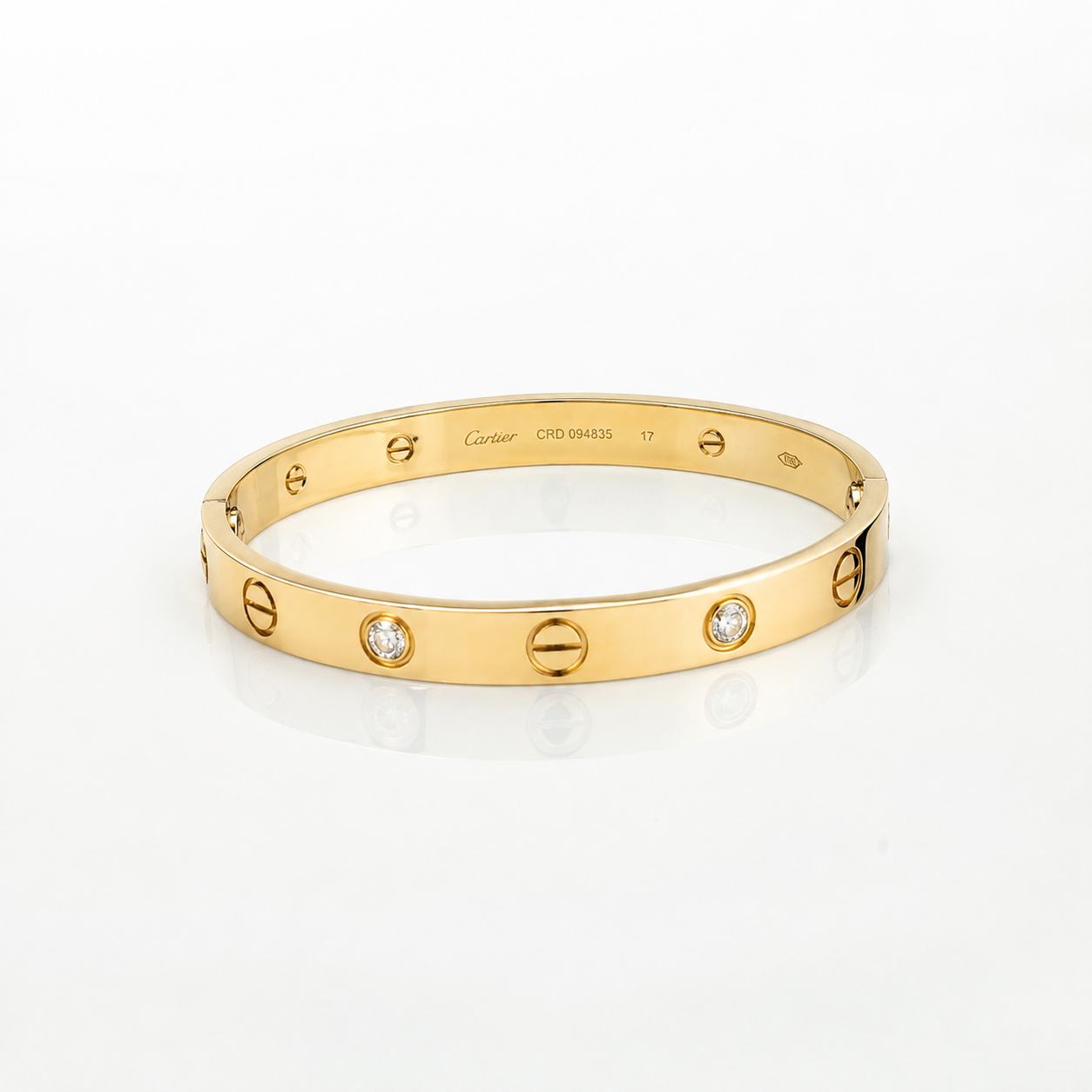 Cartier Love Bracelet in 18K Rose Gold with Diamonds Size 16