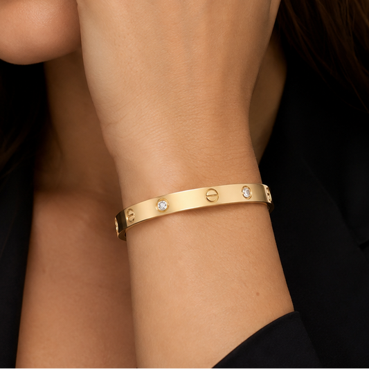 Cartier Love Bracelet in 18K Rose Gold with Diamonds Size 16