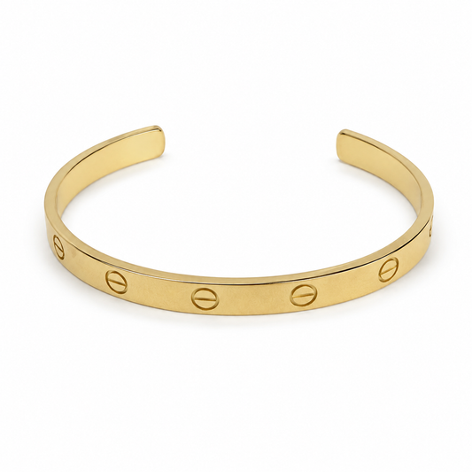 Cartier Love Open Cuff Bracelet in 18k Yellow Gold Size 18