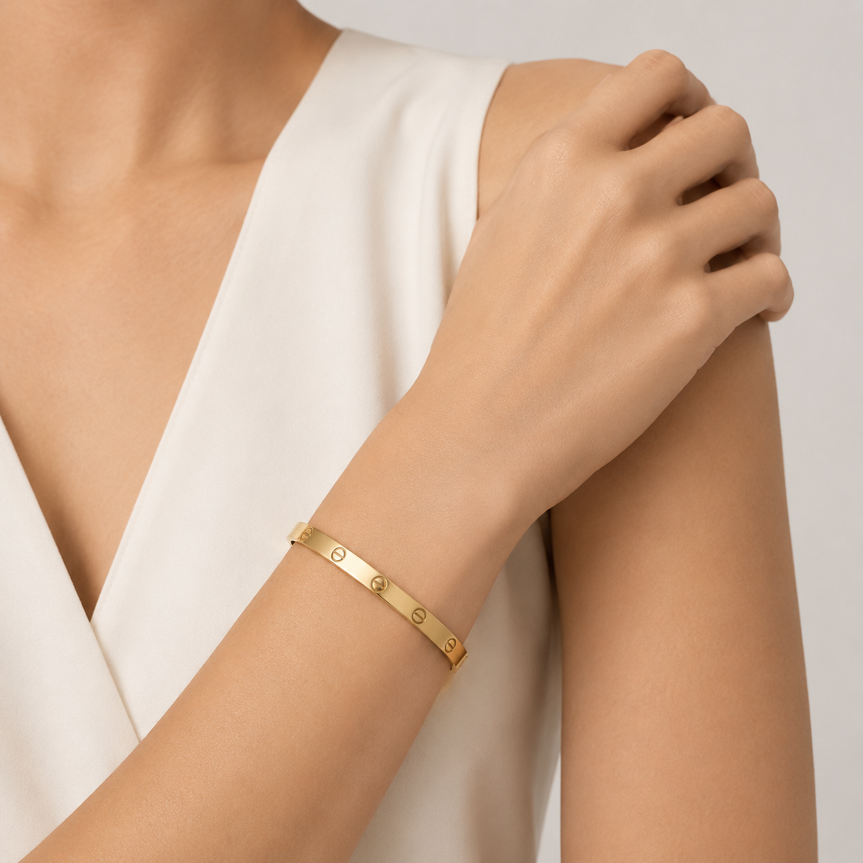 Cartier Love Open Cuff Bracelet in 18k Yellow Gold Size 18