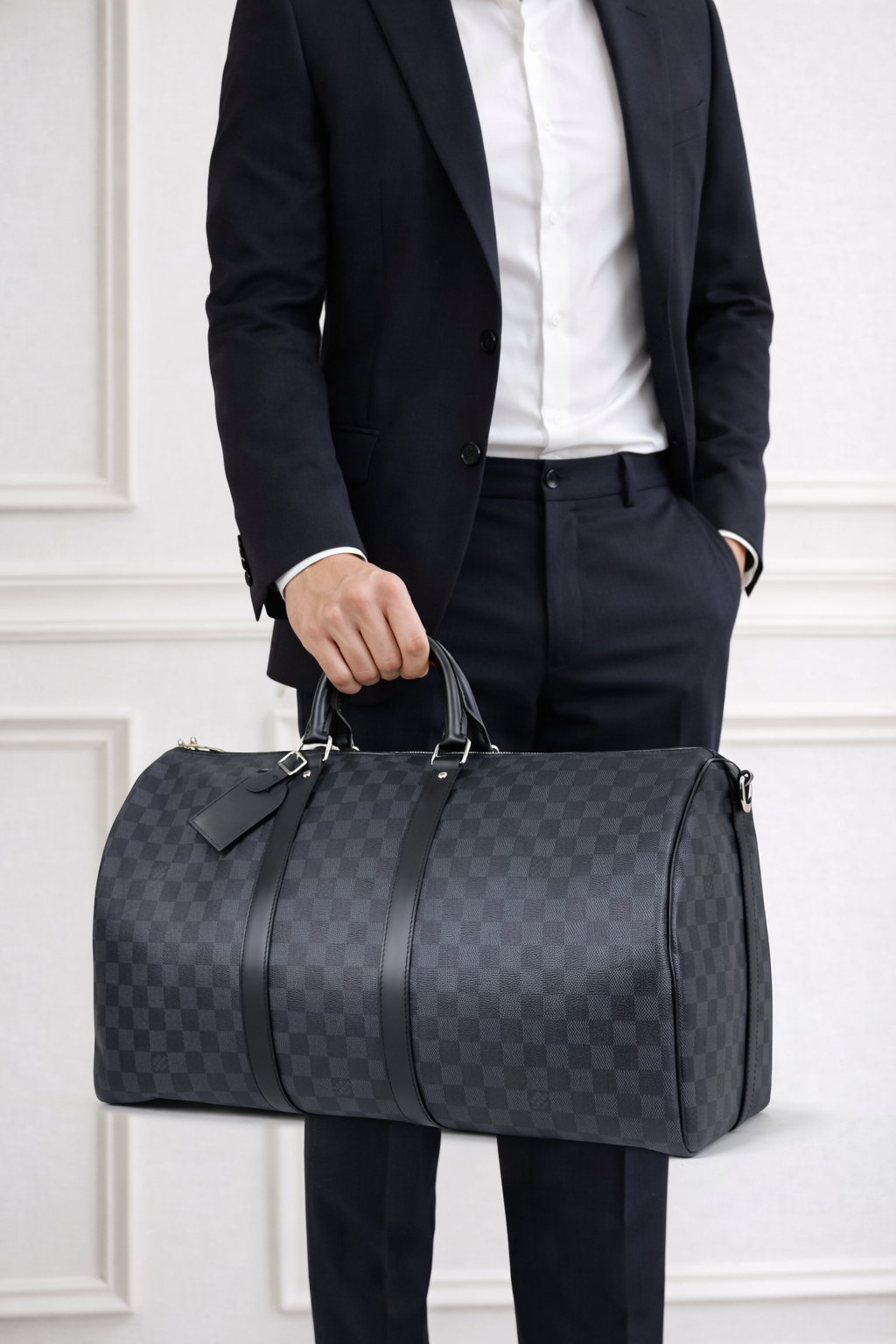 Louis Vuitton Damier Graphite Keepall Bandoulière 55 Travel Bag