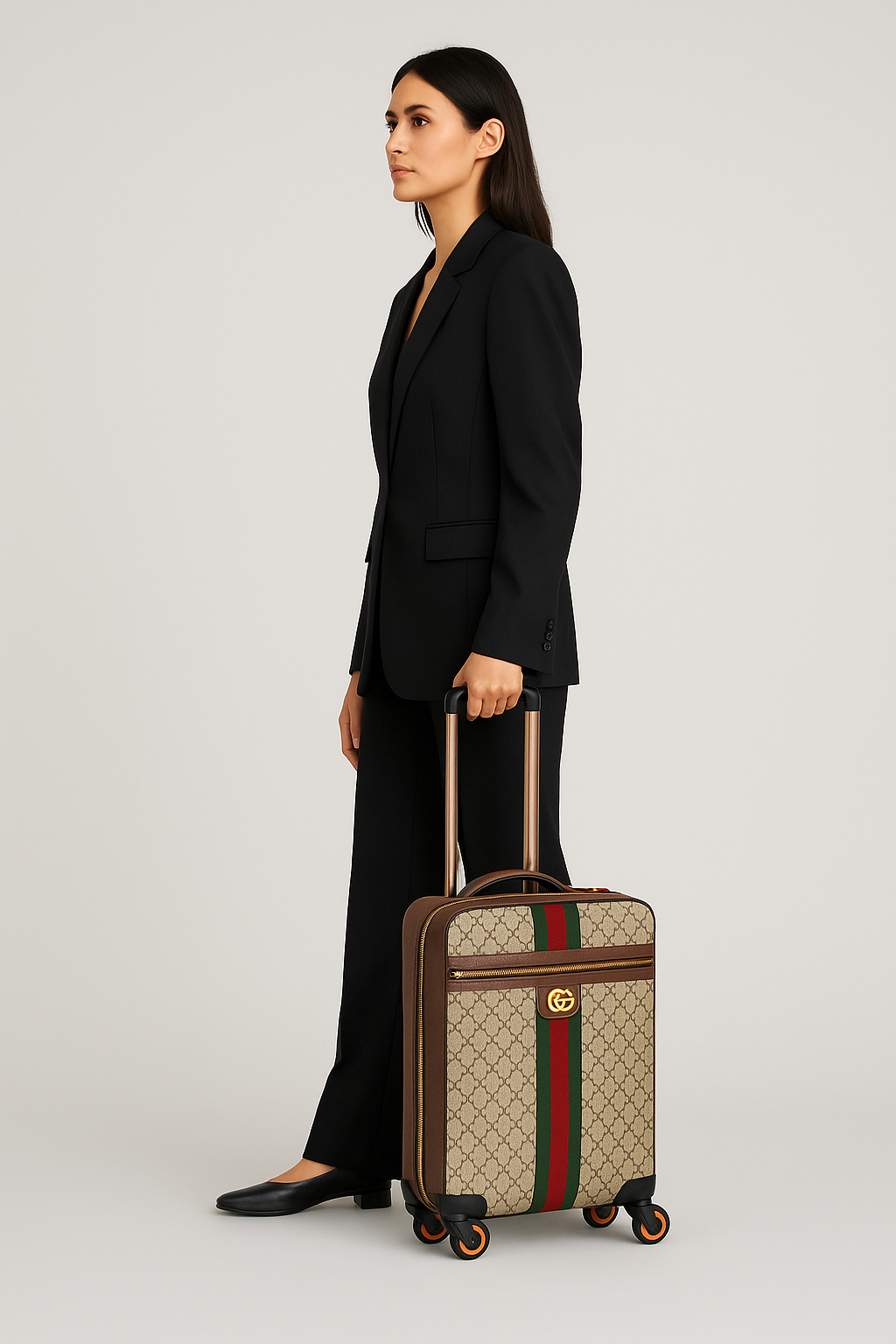 Gucci Savoy Small Cabin Trolley Beige Ebony GG Supreme Canvas