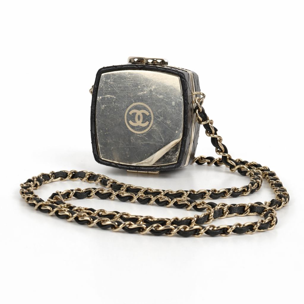 Chanel AP2425 Chain Clutch In Black Lambskin Leather
