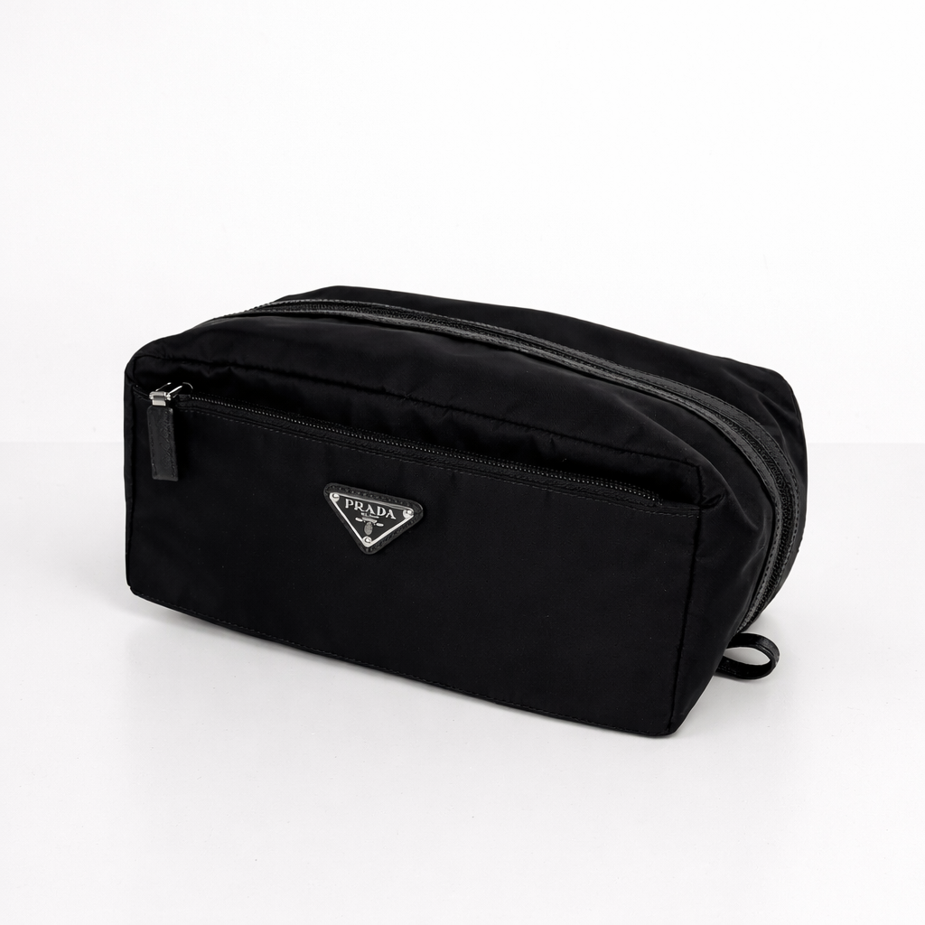 Prada Re Nylon and Saffiano Leather Travel Pouch E-2