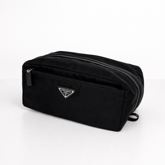 Prada Re Nylon and Saffiano Leather Travel Pouch E-2